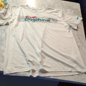 Short Sleeve White Miami Dolphins Size Large "The Nike Tee" Dri-Fit
